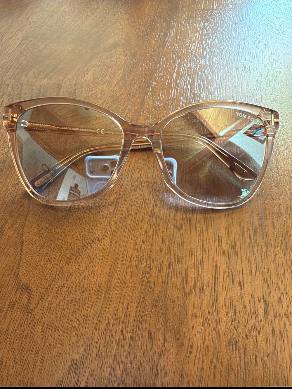 Tom Ford Women's Light Pink Transparent Cat-Eye Sunglasses